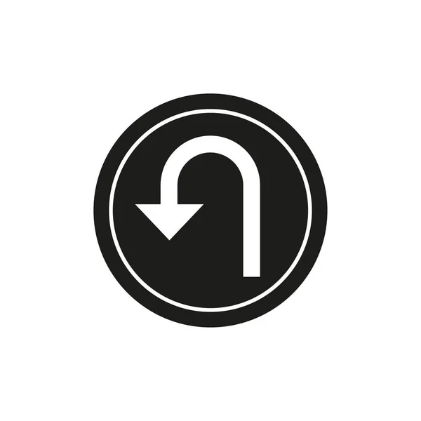 Turn Verkeersbord Pictogram Vector Verkeersbord Navigatie Concept Voor Website Ontwerp — Stockvector