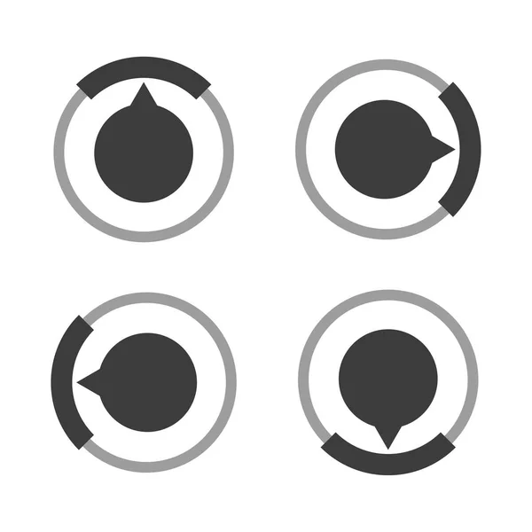 Jauge Compteur Icône Cadran Avec Différents Nombres Sections Pièces Divisions — Image vectorielle