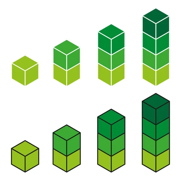 Зеленые Кубики Сложены Искусно Чистый Современный Дизайн Острыми Углами Захватывающая — стоковый вектор