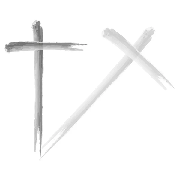 Abstraktní Kříž Štětce Křížový Symbol Vektorová Ilustrace Eps — Stockový vektor