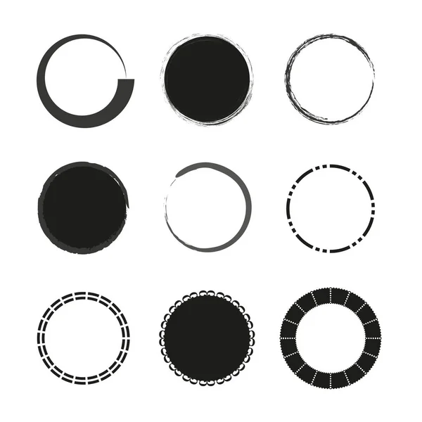 Cercles Brosse Grand Design Pour Tous Les Usages Illustration Vectorielle — Image vectorielle