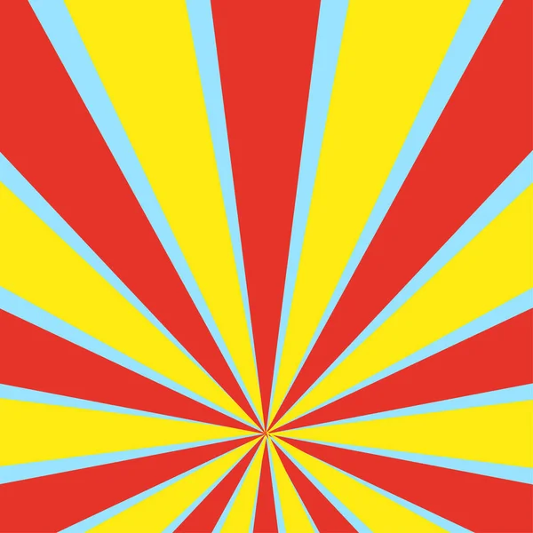 Sárga Vörös Sugarak Elvont Stílusban Pop Art Textúra Vektor Illusztráció — Stock Vector