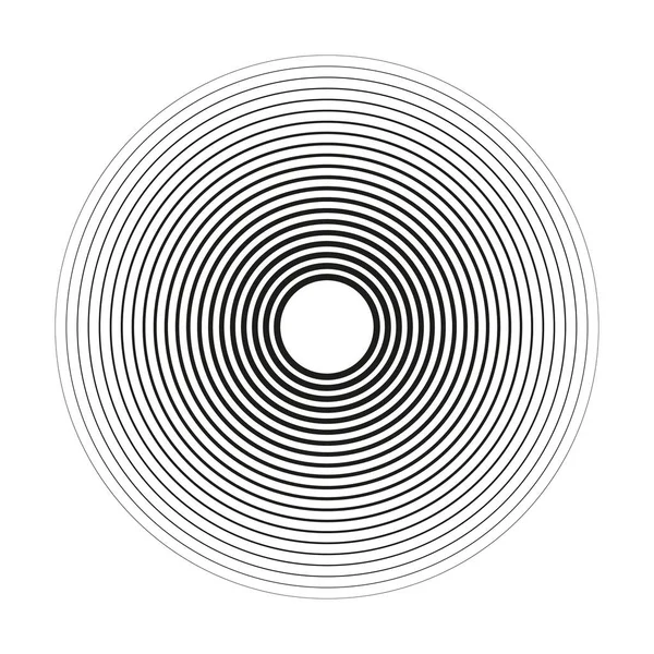 Konzentrische Kreise Ringe Geometrische Strahlende Und Radiale Kreise Linienelemente Vektorillustration — Stockvektor