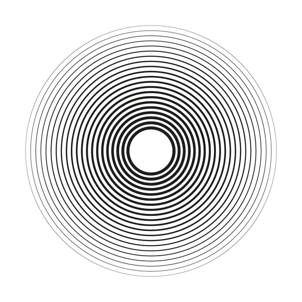 Círculos Concêntricos Anéis Radiação Geométrica Círculos Radiais Linhas Elemento Ilustração — Vetor de Stock