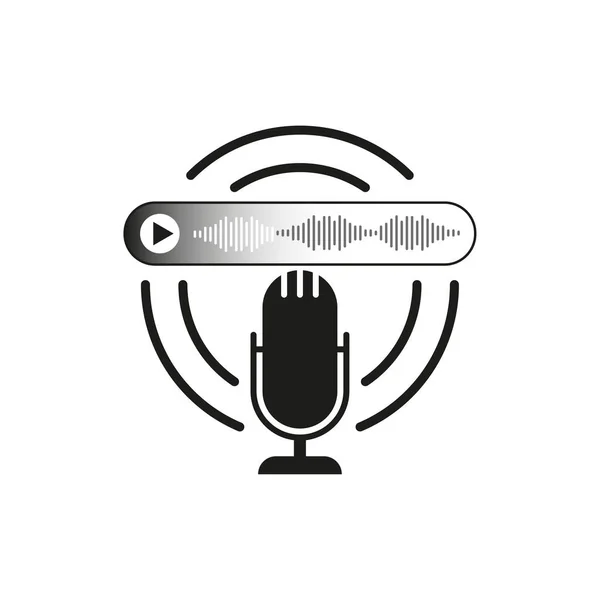 Stimme Audiobotschaft Aufnehmen Sprechblase Messenger Chat Bildschirm Vektorillustration Eps — Stockvektor