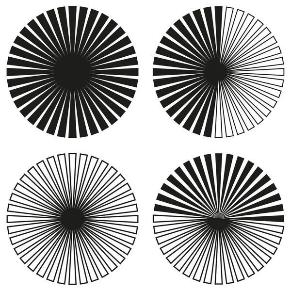 Hipster Radiallinien Ziehen Kreise Vektorillustration Eps — Stockvektor