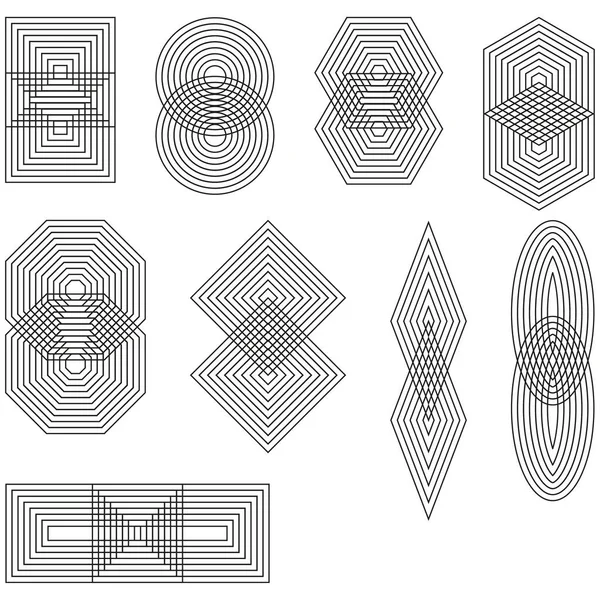 Formt Linien Volumen Skizzenzeichnung Geometrische Form Vektorillustration Eps — Stockvektor