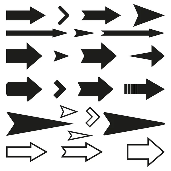 黑色箭头指向右 箭头形状元素集 矢量图解 Eps — 图库矢量图片