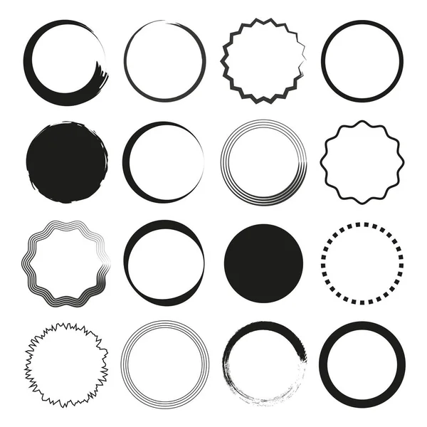 Borstel Cirkels Doodle Stijl Oude Zwarte Grunge Achtergrond Vector Illustratie — Stockvector