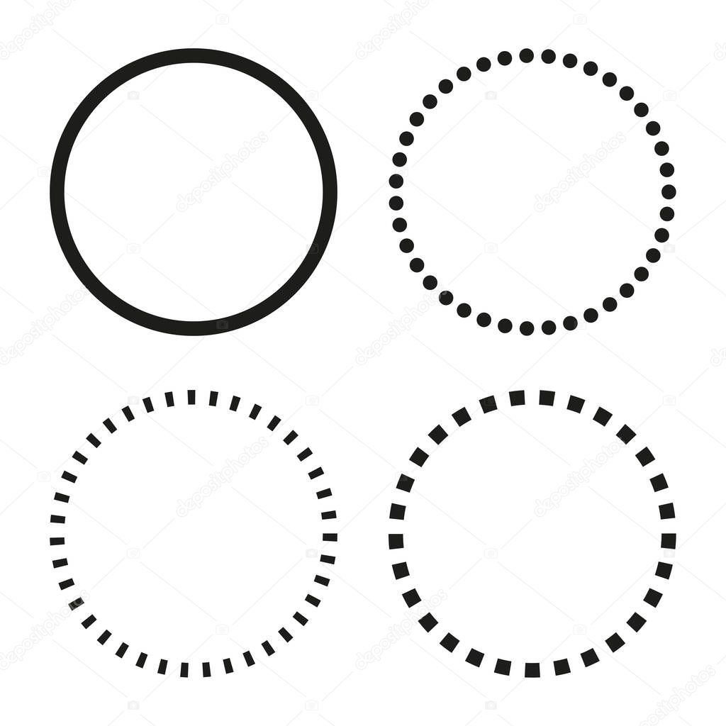 Circles lines set in sketch style. Design icon. Vector illustration. EPS 10.