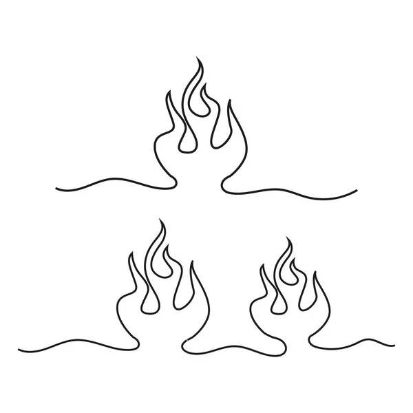 Непрерывная Линия Огня Одна Строка Векторная Иллюстрация Eps — стоковый вектор