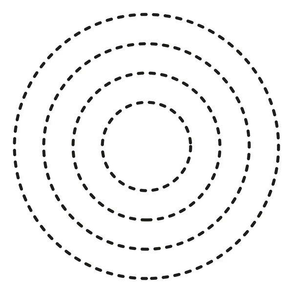 Schwarze Kreise Gestrichelte Linien Auf Weißem Hintergrund Vektorillustration Eps — Stockvektor