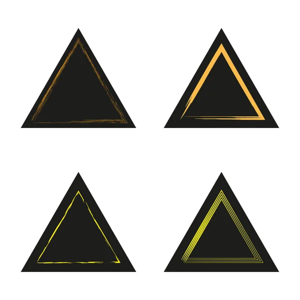 Черный Треугольник Желтые Полоски Акварель Творческая Геометрическая Фигура Векторная Иллюстрация — стоковый вектор
