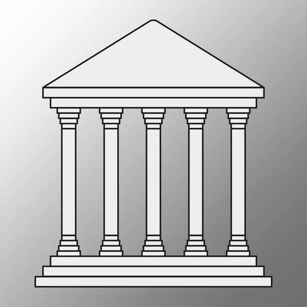Icono Con Techo Columnas Ilustración Vectorial Eps — Vector de stock