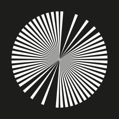 Beyaz ışınları siyah daire içine al. Işın ışığı. Radyal desen. Vektör çizimi. EPS 10.