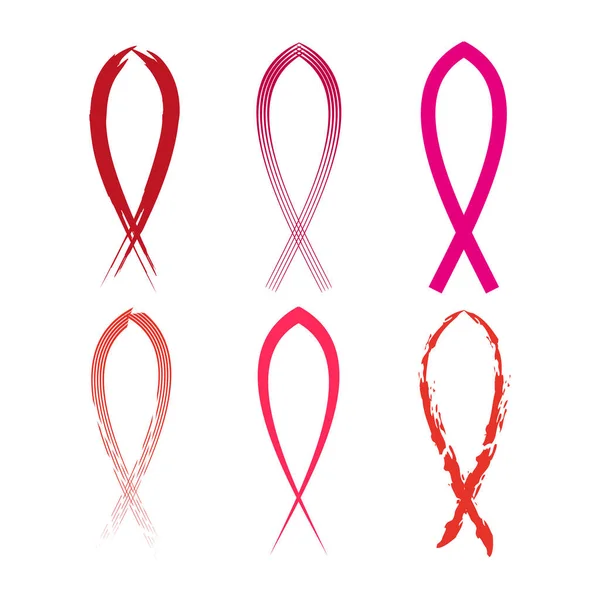 Pinceau Rouge Signe Hiv Sensibilisation Sanitaire Journée Mondiale Santé Illustration — Image vectorielle