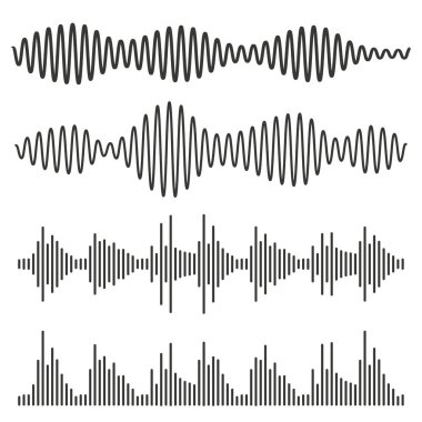 Tıbbi tasarım için ses dalgalı ikon. Tasarım elemanı. Dalga logosu. Vektör çizimi. EPS 10.
