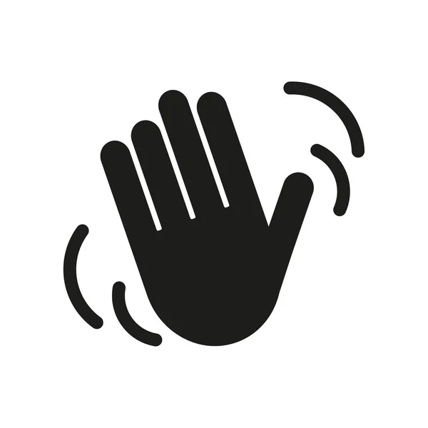 stock vector Hand wave waving hi or hello vector icon. Vector illustration. EPS 10.