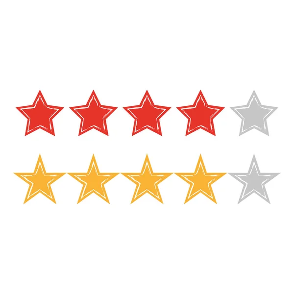 五颗星 色彩艳丽的黄粉色 客户对网站员工的评价反馈概念 矢量图解 Eps — 图库矢量图片