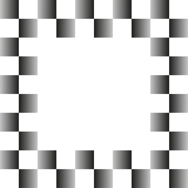 Retro Checkers Frame Geometric Art Print Vector Illustration — Stock Vector