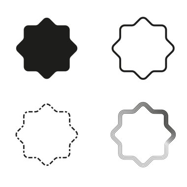 Plaket, pankart ve mühür. Değerli metal rozet, etiket ve etiket ikonu. Vektör çizimi. EPS 10.