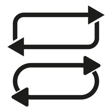 Otomatik çalma simgesi. Okları doldurun. Oval ve dikdörtgen oklar. Vektör çizimi. EPS 10.