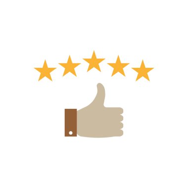 Yıldız derecelendirme, eleştiriler, onaylama, beğeni. Sosyal medya onayı. Vektör çizimi. EPS 10.