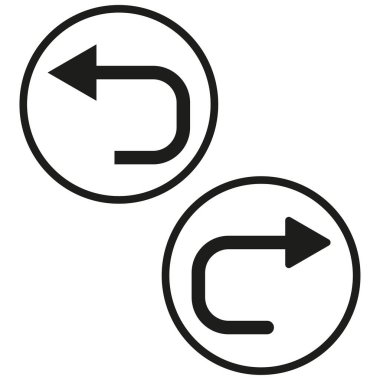 Simgeyi geri al ve simgeye geri dön. Vektör çizimi. Hisse senedi. EPS 10.