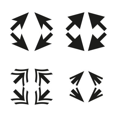 Beyaz arkaplana düz farklı oklar yerleştir. Vektör çizimi. Hisse senedi. EPS 10.