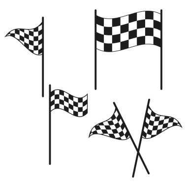 Başlangıç ve bitiş pankartları, flamalar, kemer kapakları, açık hava spor müsabakası yarışması bayrakları, maraton koşusu. Vektör çizimi. EPS 10.