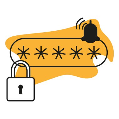 Tek seferlik şifre. Akıllı telefondan şifreli mesaj. Vektör çizimi. EPS 10.