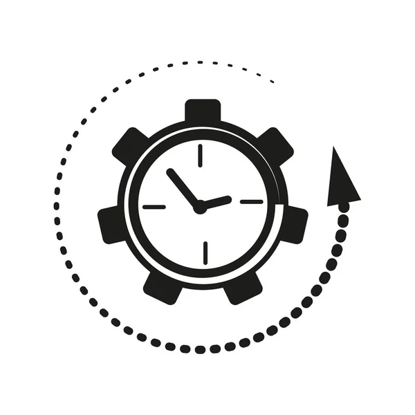 Seta Tempo Engrenagem Ícone Relógio Linha Simples Esboço Ícones Para — Vetor de Stock
