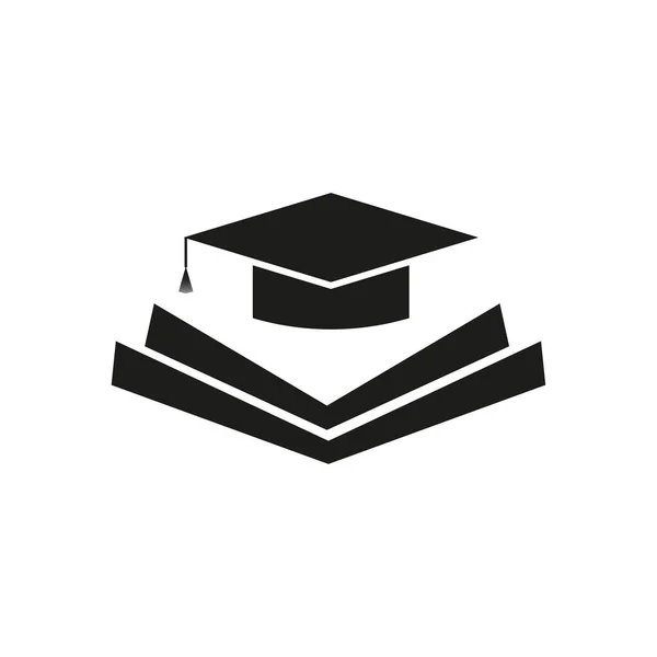 Βιβλίο Και Φοιτητικό Καπέλο Έννοια Λογότυπο Εικονογράφηση Διανύσματος Στοκ Εικόνα — Διανυσματικό Αρχείο