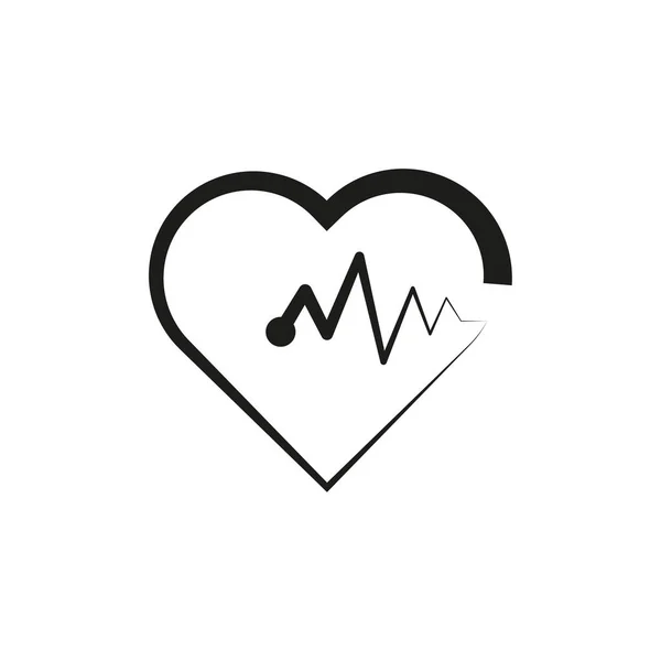Logotipo Coração Bater Elemento Design Fundo Branco Ilustração Vetorial Eps — Vetor de Stock
