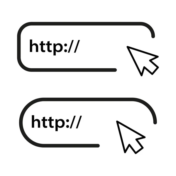 Internetadresse Webbrowser Zum Suchen Internet Webseite Mit Hyperlink Http Und — Stockvektor
