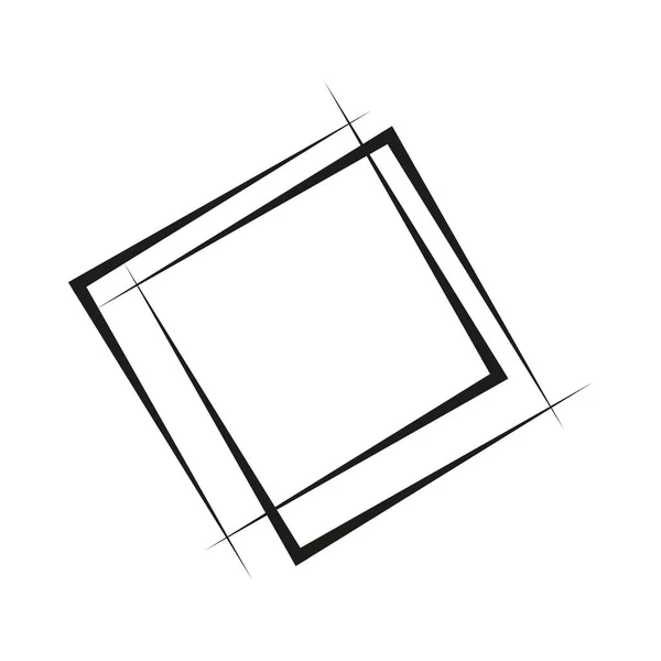 Geometriskt Abstrakt Kvadratiskt Element Skärningslinjer Som Bildar Kvadratisk Form Vektorillustration — Stock vektor