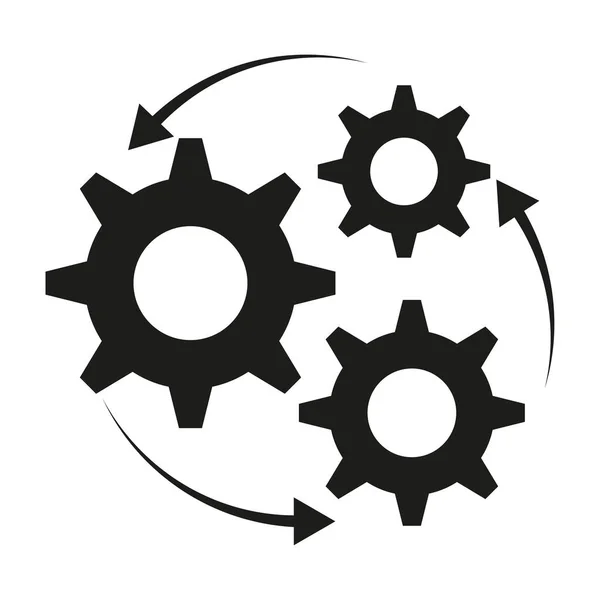 Gears Arrow Mechanismus Nabíjení Funguje Vektorová Ilustrace Eps — Stockový vektor
