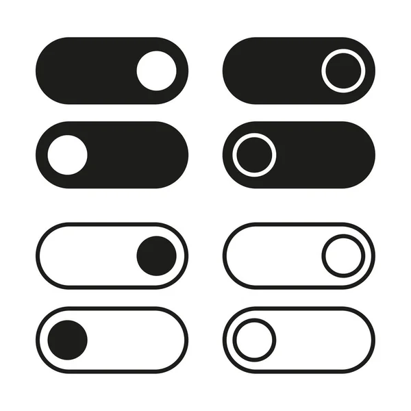 Bouton Changement Élément Activer Désactiver Symbole Bascule Icône Sur Mode — Image vectorielle
