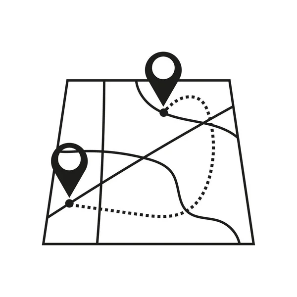 Εικόνα Χάρτη Καρφίτσες Μονοπάτι Δρόμος Χάρτη Καρφίτσες Εικονογράφηση Διανύσματος Eps — Διανυσματικό Αρχείο