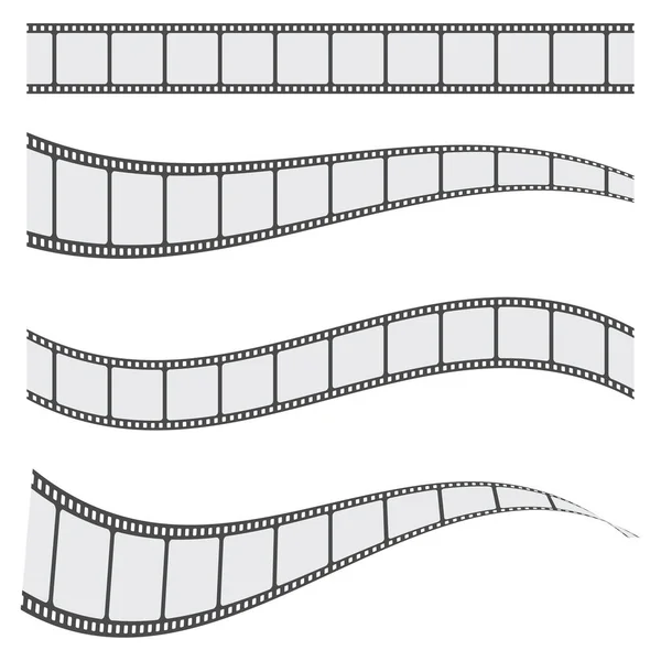 Film Strips Oude Retro Bioscoop Filmstrip Videorecorder Vector Illustratie Voorraad — Stockvector