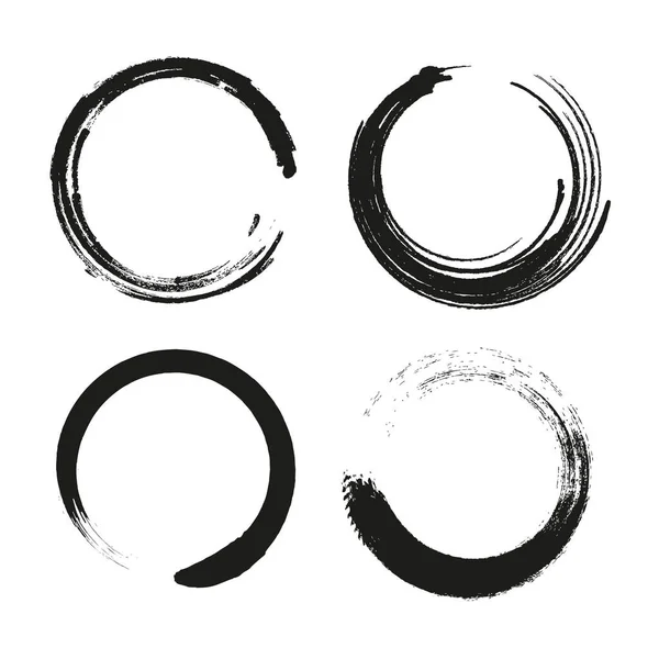 Cercle Avec Coup Pinceau Cercle Style Zen Illustration Vectorielle Spe — Image vectorielle