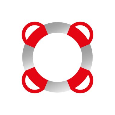 Yaz ikonu için, suyun üzerindeki yüzme tüpünün en üst görüntüsü. Vektör çizimi. EPS 10.