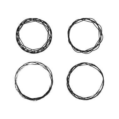 Grunge Circle fırçası seti. Vektör çizimi. EPS 10.