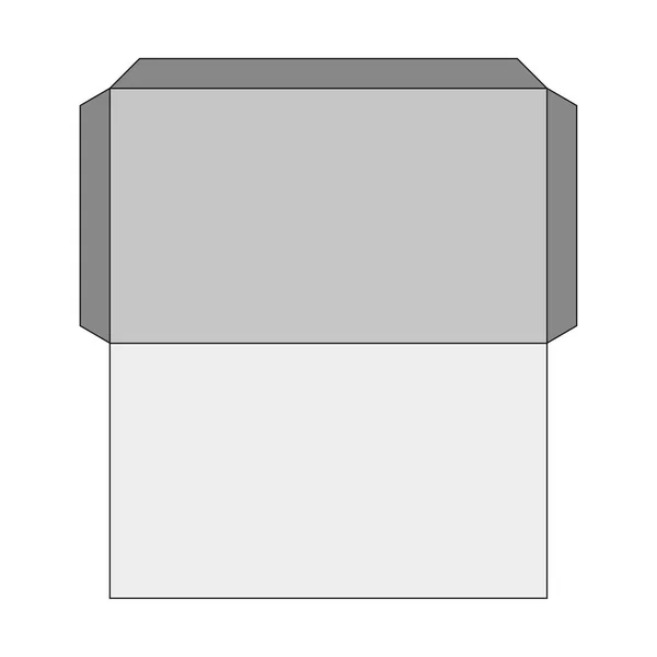 Modèle Contour Découpage Enveloppe Timbre Enveloppe Circuit Taille Standard Internationale — Image vectorielle