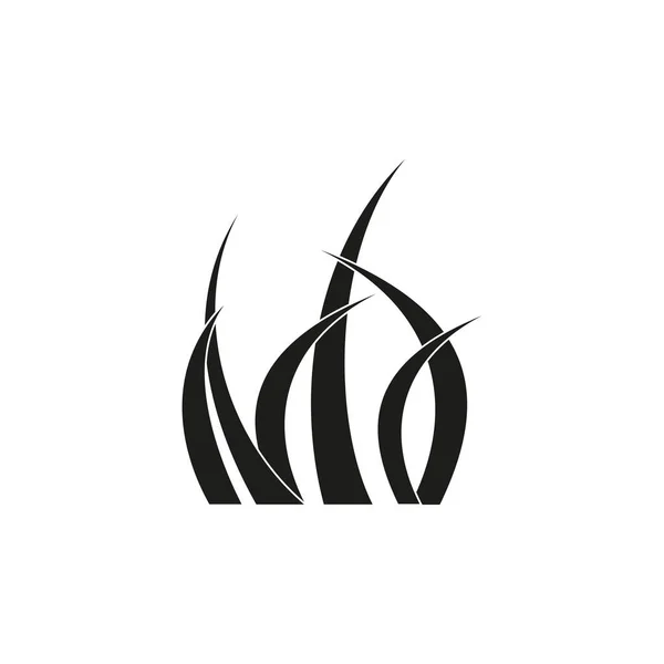 Grass Icon Flat Design Black Color Vector Illustration Stock Image — Stock Vector