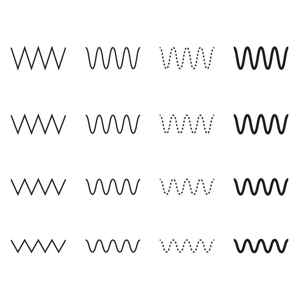 波状の水平線のセット ベクトルイラスト ストック画像 Eps — ストックベクタ