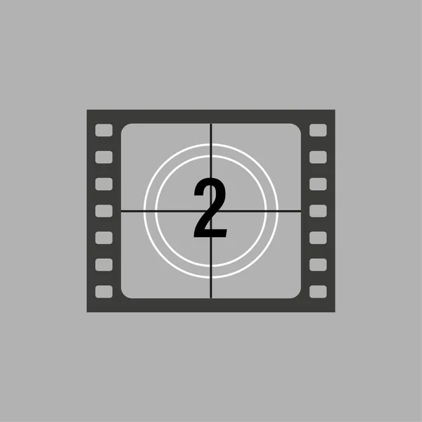 Skvělý Odpočítávací Záznam Klasického Filmu Číslo Dvě Staromódní Pult Vektorová — Stockový vektor