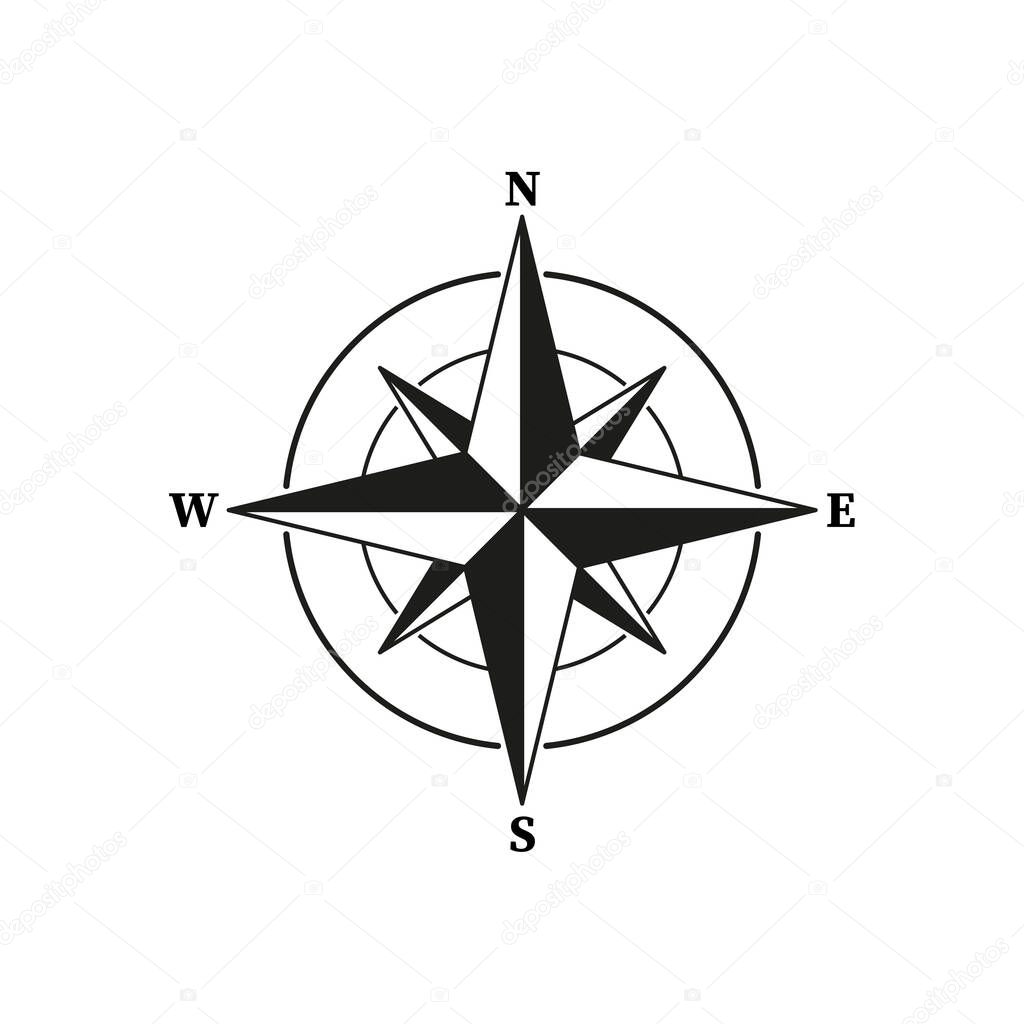 Compass icon in simple design. Vector illustration. Stock image. EPS 10.