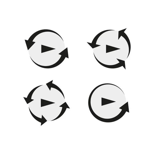 Conjunto Botón Reproducción Vídeo Como Icono Reproducción Simple Ilustración Vectorial — Vector de stock