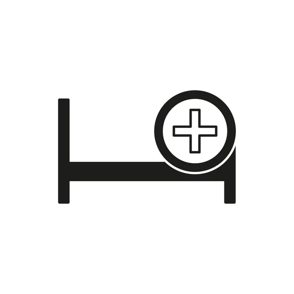 Logo Izby Przyjęć Ikona Łóżka Szpitalnego Ilustracja Wektora Zdjęcie Akcji — Wektor stockowy